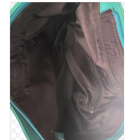 Michael Kors Blue/White Tote Bag Jet Set Large Leather Travel Lightweight Purse - Picture 3 of 5